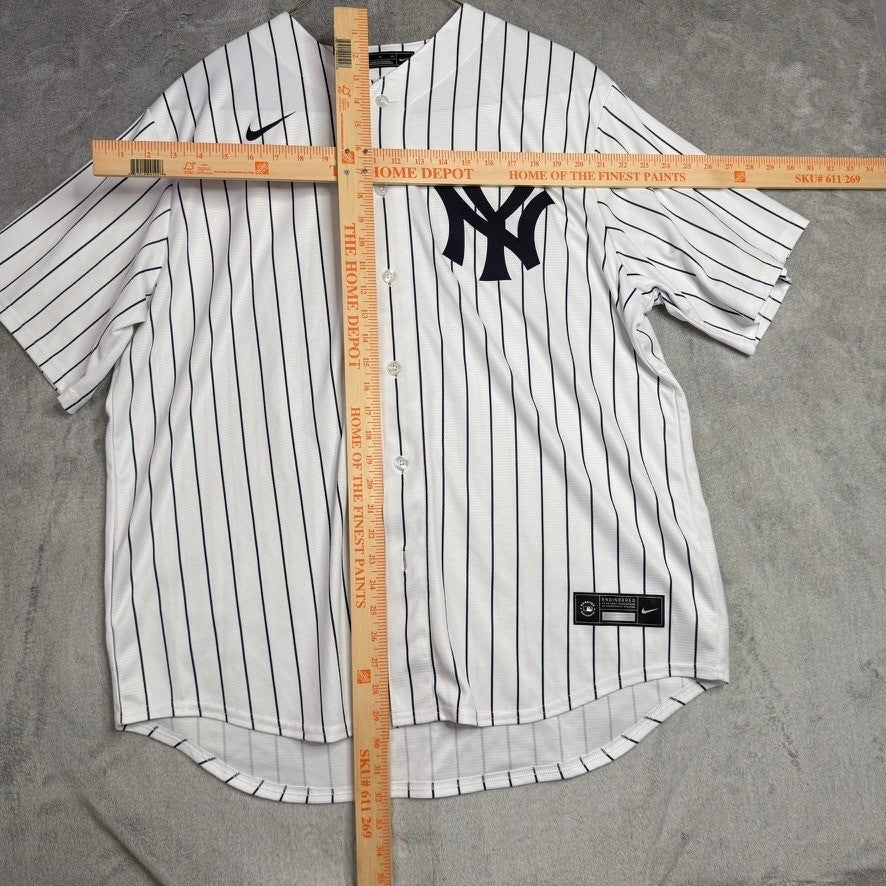 Nike New York Yankees Juan Soto 22 Pinstripe MLB Jersey Mens XL White Navy