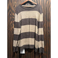 Nautica Mens Striped Crewneck Sweater Brown Tan Knit Pullover XL