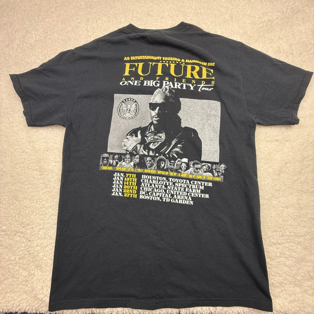 Future One Big Party Tour T Shirt Black Fruit of the Loom Size Medium