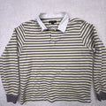 PacSun Mens Striped Rugby Shirt Long Sleeve Collar Button M