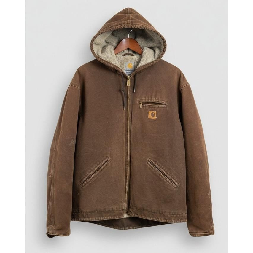 Carhartt J141 DKB Sherpa Lined Sandstone Sierra Jacket Brown Mens 2XL 28x28