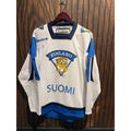 Reebok Finland Suomi National Hockey Team Jersey White Blue Mens XL 30x23