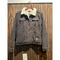Carhartt Corduroy Sherpa Lined Trucker Jacket Charcoal Grey Workwear Coat