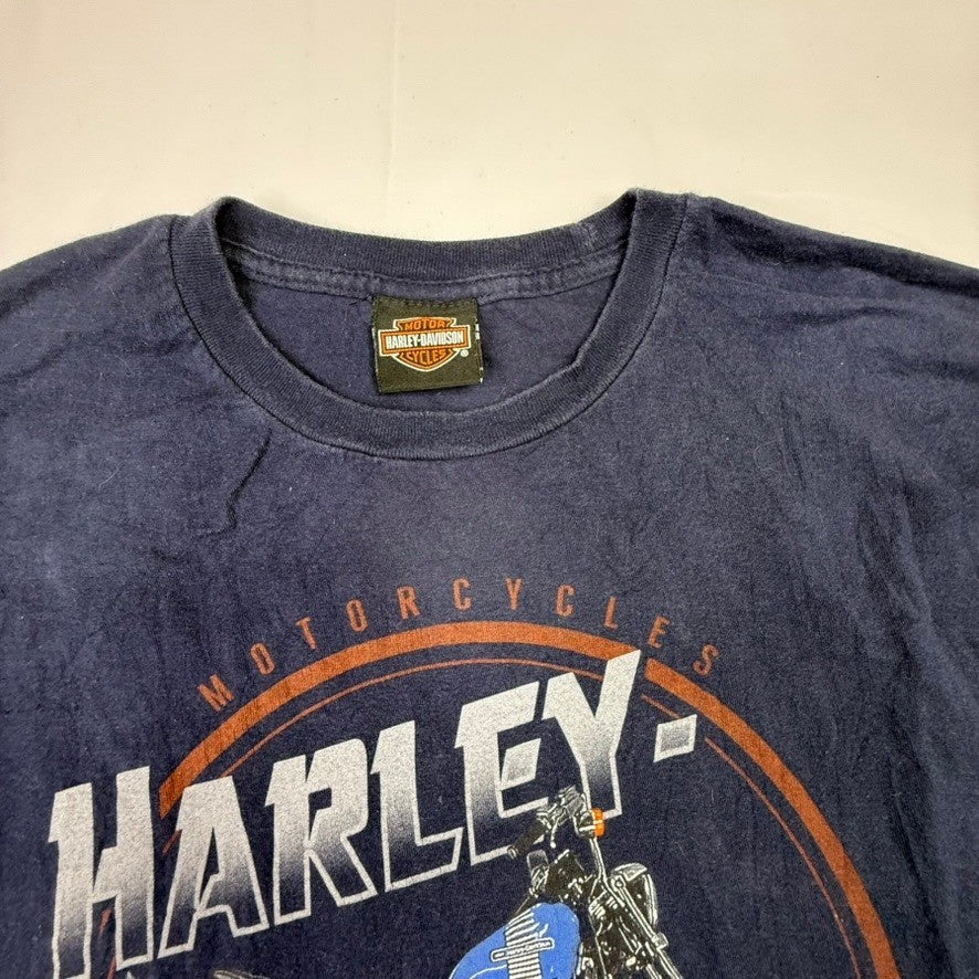 Mens Harley Davidson Motorcycles Graphic T Shirt Blue 1903 San Antonio Texas