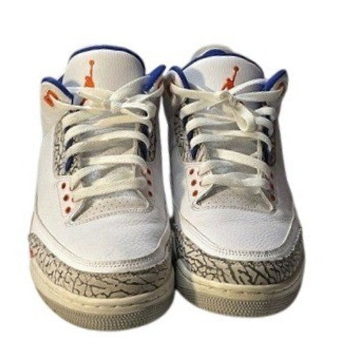 Jordan 3 Retro White Orange Blue Mens Basketball Shoes Size 10 w/Box Used