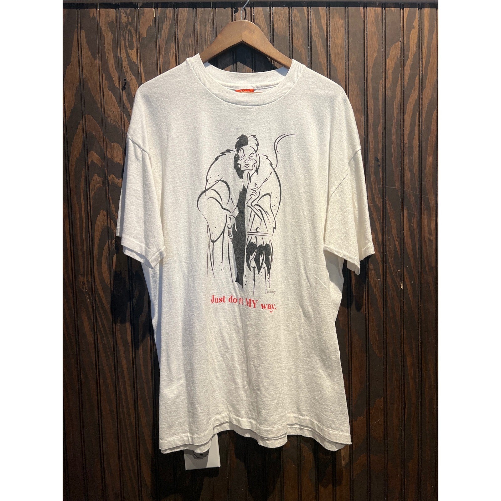 Vintage Disney Cruella De Vil Just Do It My Way Graphic T-Shirt White XL