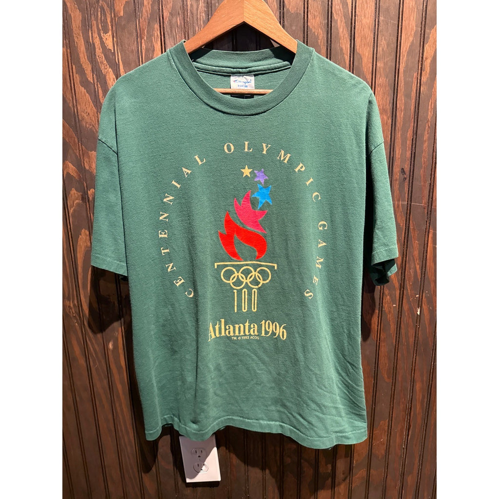 Vintage Champion Atlanta 1996 Centennial Olympic Games Green T-Shirt XL USA