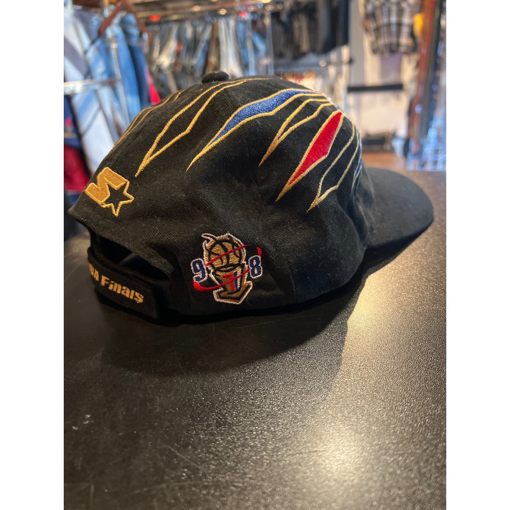 Vintage Chicago Bulls NBA Champions Hat Black 6-Peat 90s Baseball Cap Adjustable
