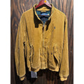Polo Ralph Lauren Corduroy Bomber Jacket Mustard Tan Plaid Lined Mens XL 25x28