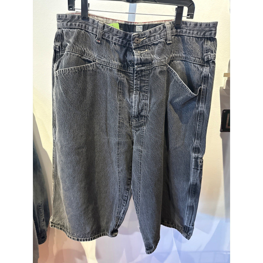 Marithe Francois Girbaud Mens Baggy Denim Shorts Black Faded Vintage 90 Jorts 36