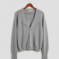 Christian Dior Monsieur Vintage Grey Cardigan Sweater Mens XL V-Neck CD Logo