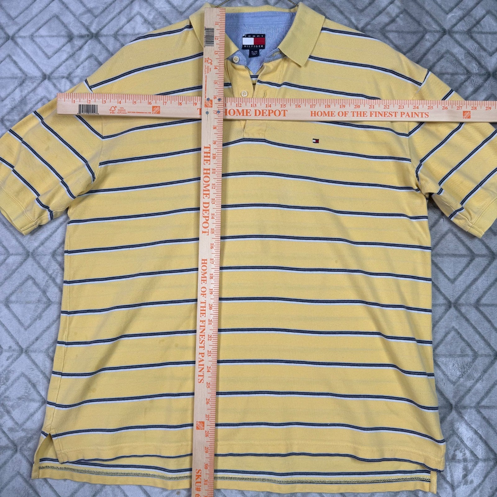 Tommy Hilfiger Mens Polo Shirt Yellow Size XL