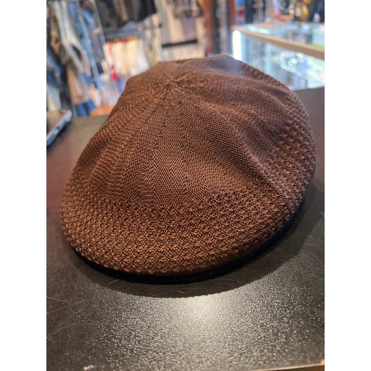 Brown Mesh Flat Cap Breathable Knit Driving Ivy Scally Hat Newsboy Style