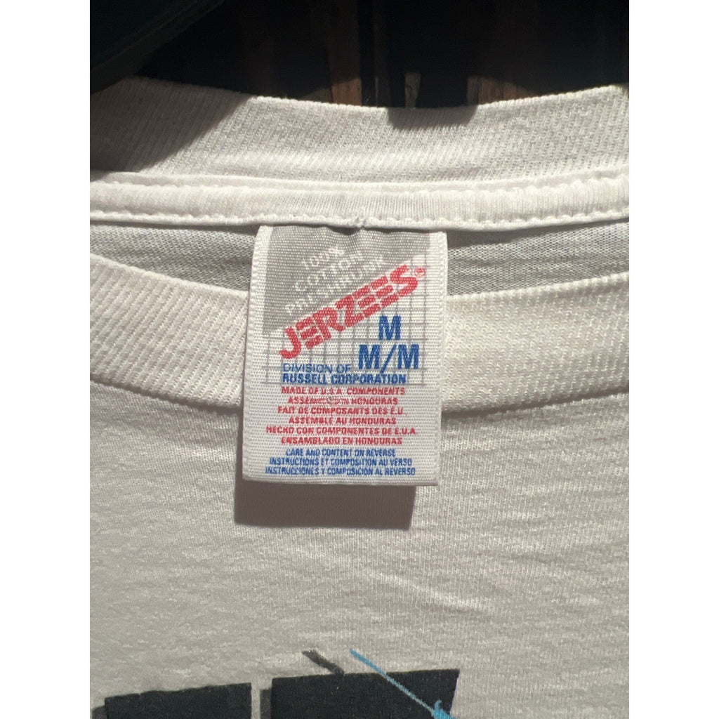 Vintage B.A.S.S. Get Hooked Fishing T-Shirt White Mens Single Stitch 90s Large