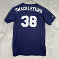Seattle Mariners Shackleford 38 Baseball Henley T Shirt Navy Blue Size S