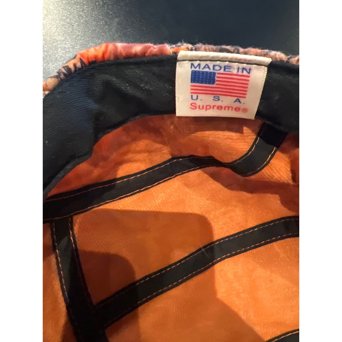 Supreme Floral Nature Print 5-Panel Camp Cap Red Box Logo Hat Orange Brown