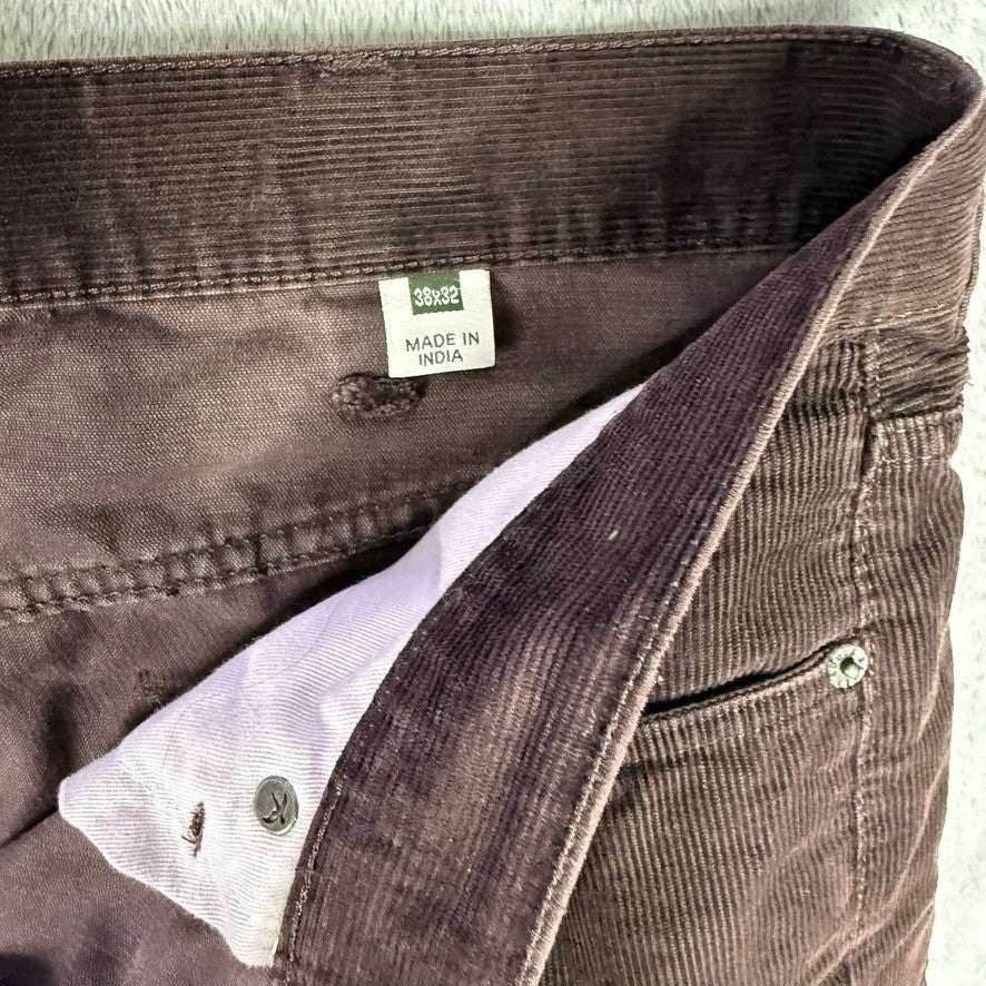 Eddie Bauer Corduroy Pants Brown Straight Fit Mens Size 38x32