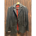Nicole Miller Black Leather Blazer Jacket Red Lining Vintage 3 Button Size 4