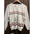 Vintage Gladan Quebec Sailboat Sweatshirt White Red Blue Striped Nautical Small