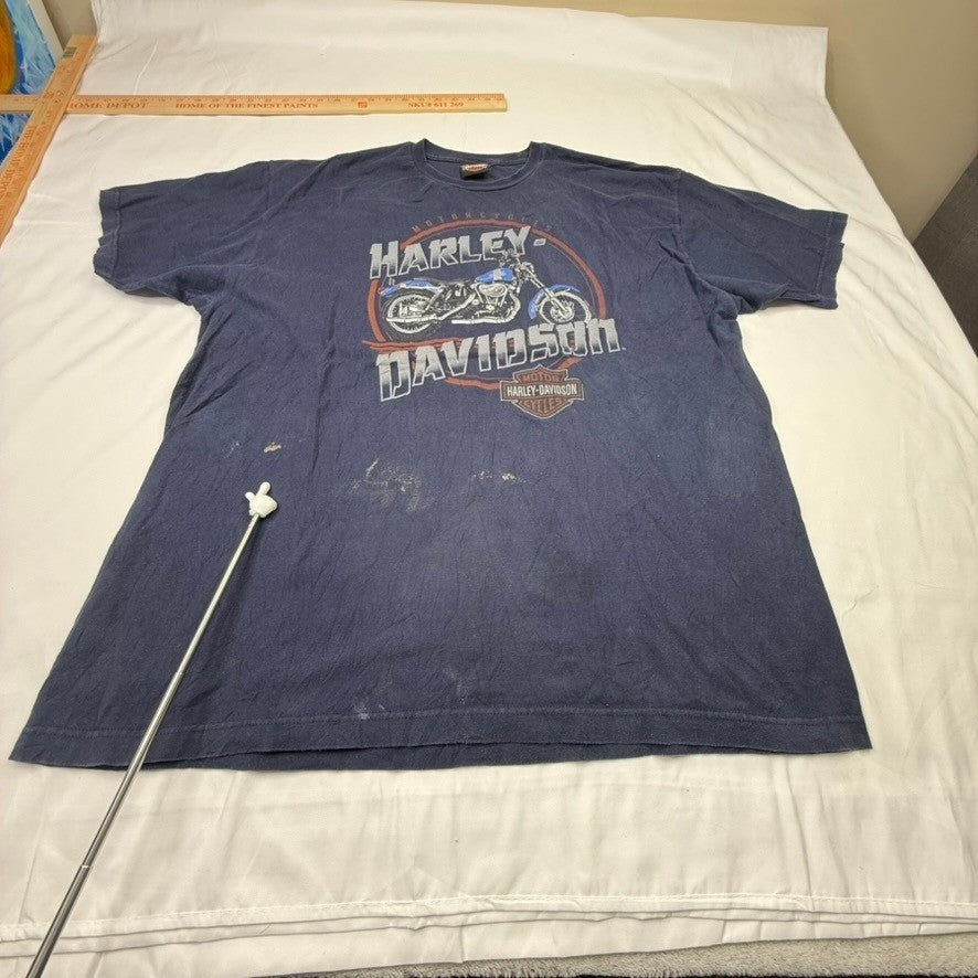 Mens Harley Davidson Motorcycles Graphic T Shirt Blue 1903 San Antonio Texas