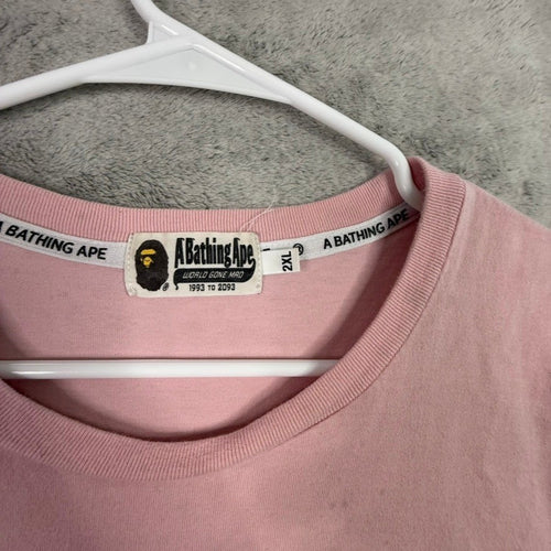 BAPE A Bathing Ape Pink Camo Pocket Ape Head T Shirt Size 2XL