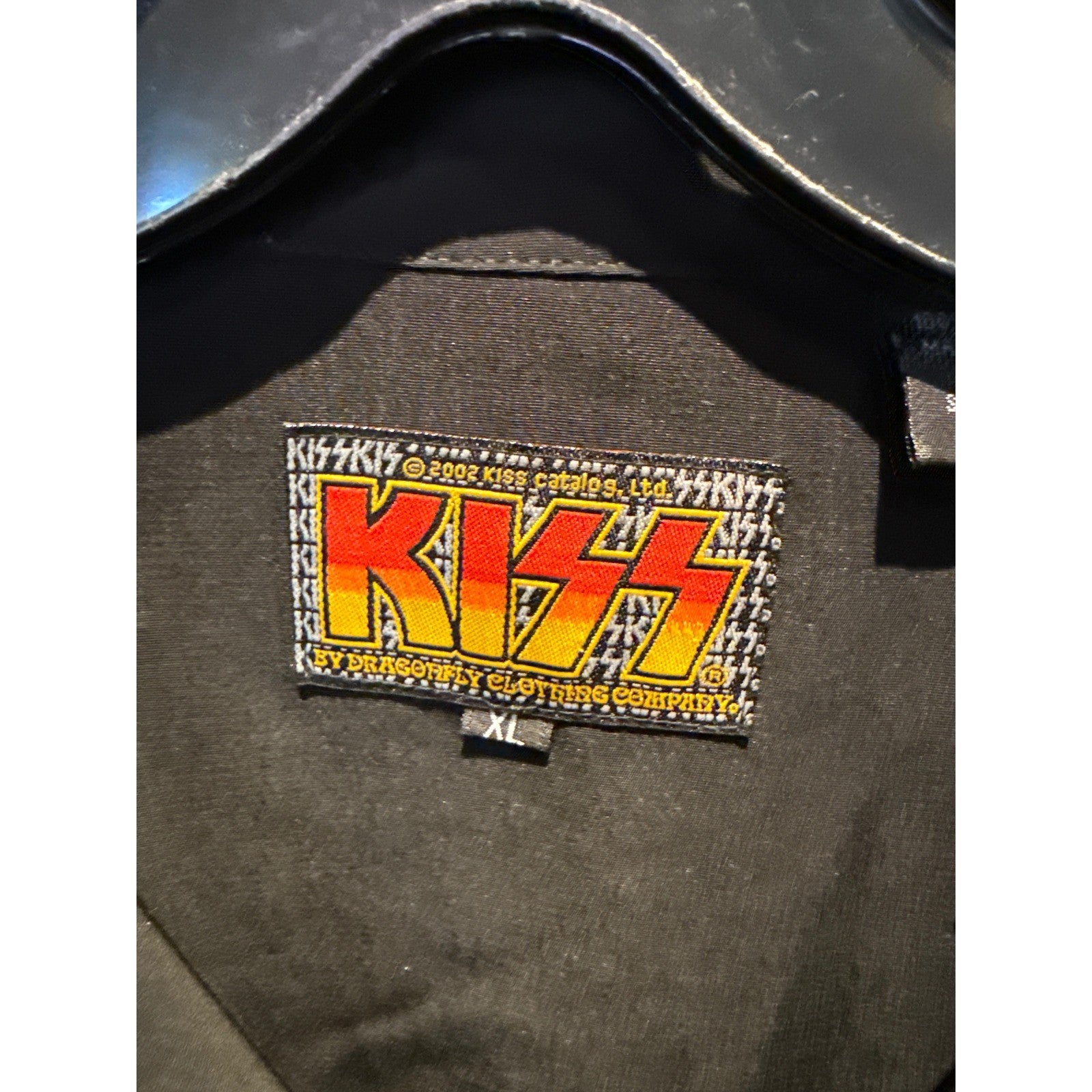 Vintage 02 KISS Dragonfly Clothing Company Button Up Shirt XL Rock Band Graphic