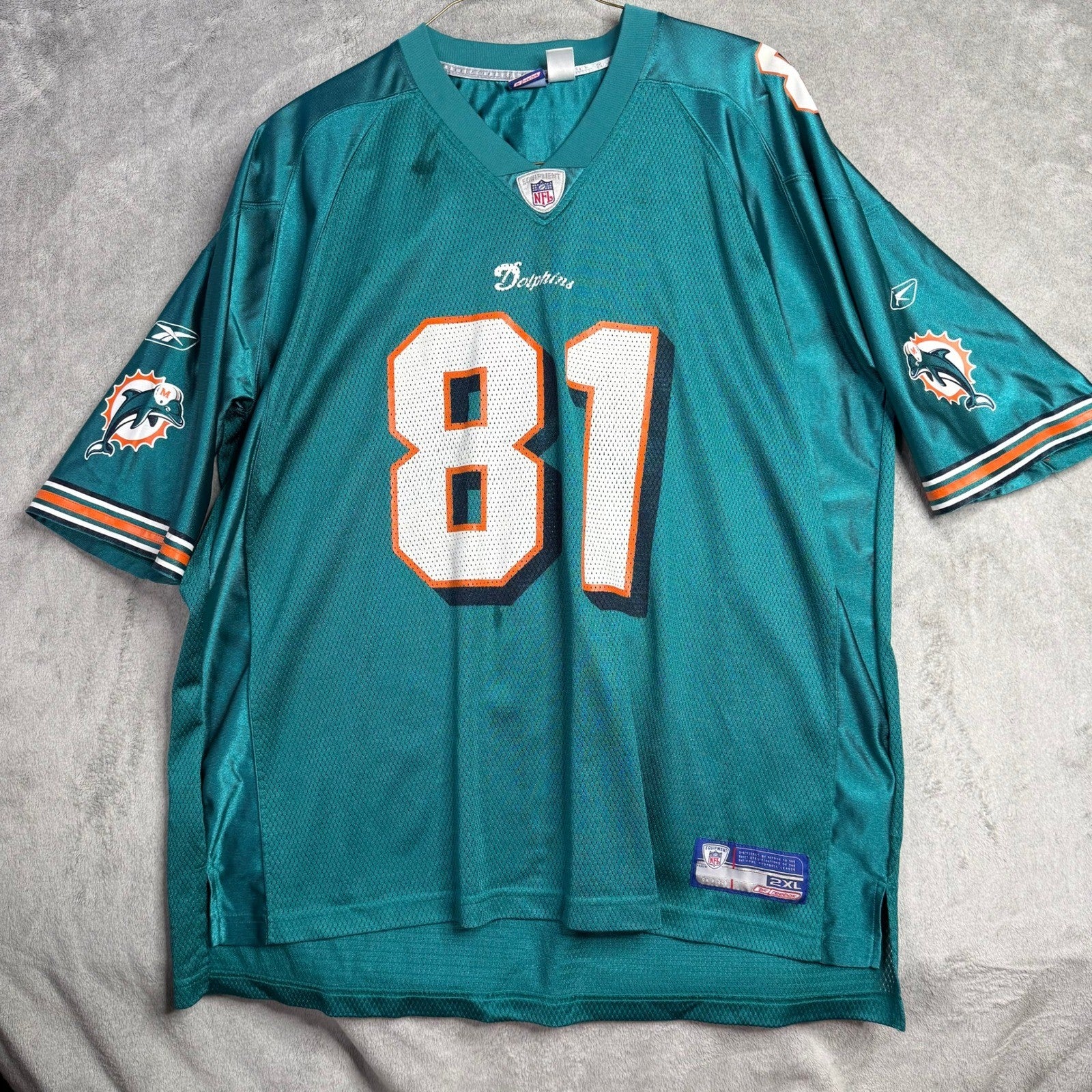 Reebok NFL Miami Dolphins 81 McMichael Jersey 2XL