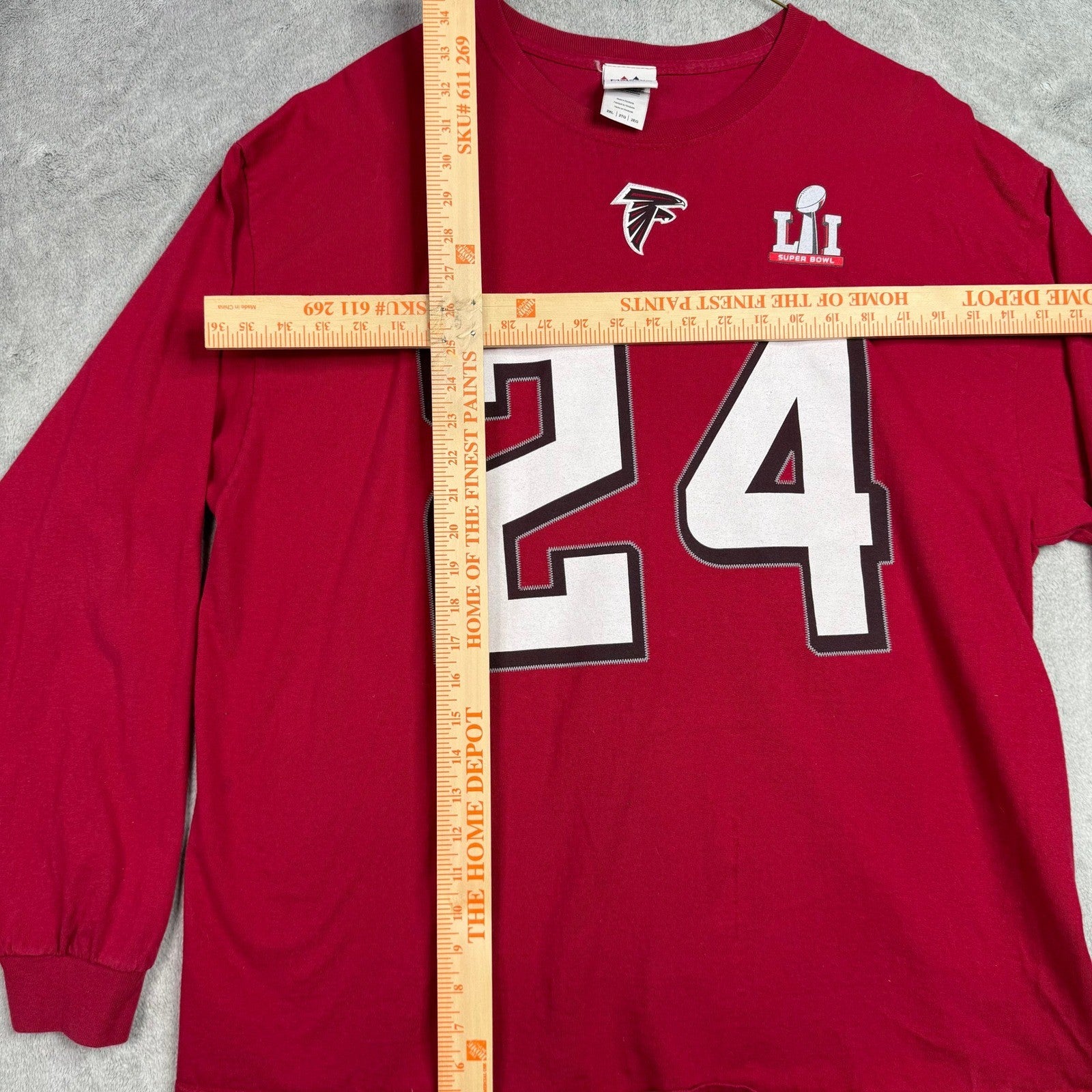 Atlanta Falcons Super Bowl LI Jersey T Shirt Matt Ryan 24 Majestic Red 2XL