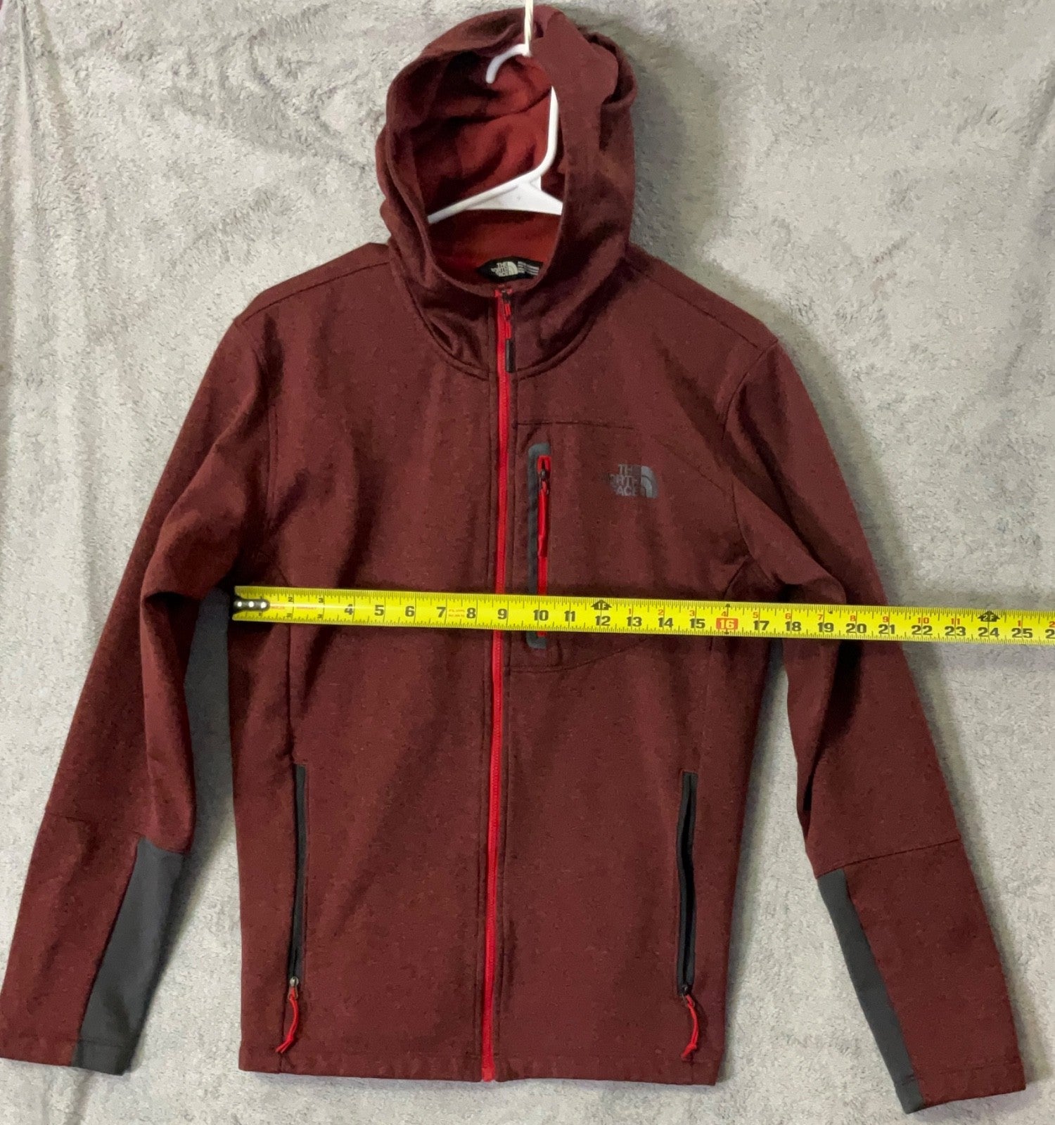 The North Face Hooded Soft Shell Jacket Red Full Zip | Men's Outdoor Size M