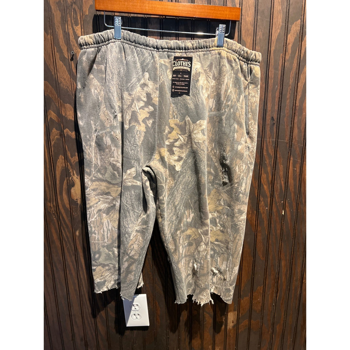 Distressed Camo Sweatpants  XL
