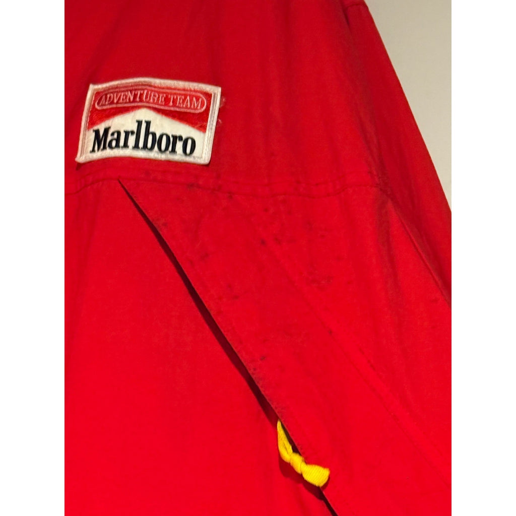 Vintage Marlboro Adventure Team Red Nylon Track Suit Jacket XL Pants L 90s Set
