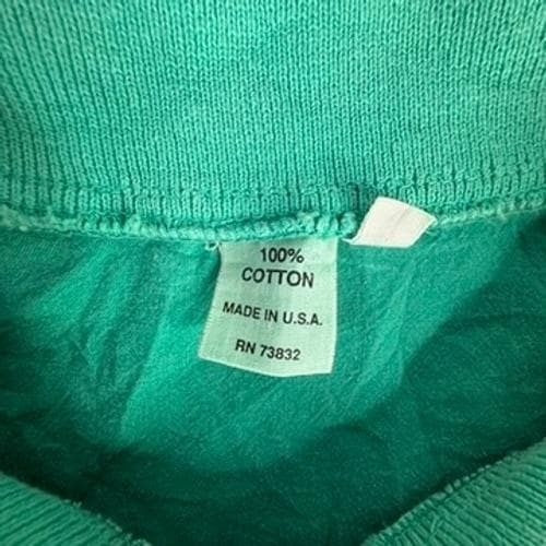 Vintage UNT University of North Texas Polo Sweatshirt Teal Green Mens XL USAMade