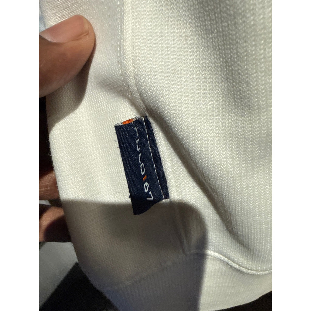 Polo Sport Ralph Lauren White Track Jacket Navy Striped Zip Up Mens XL Vintage