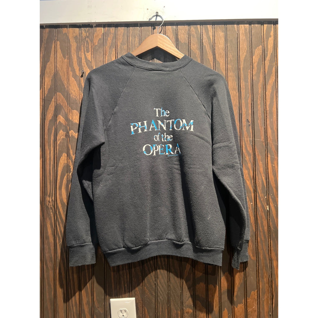 Vintage 1986 Phantom of the Opera Sweatshirt Black Mask Raglan Broadway 20x24