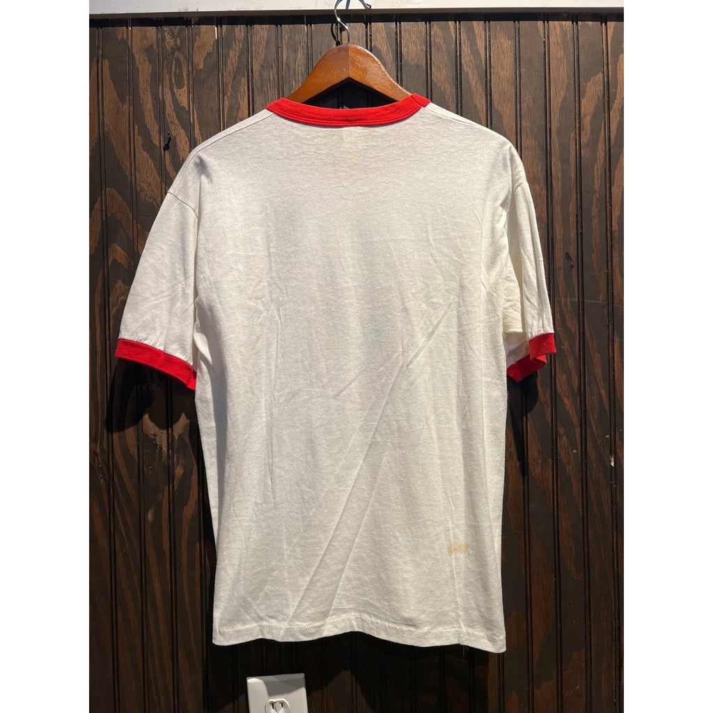 Vintage Jerzees Russell 86th Division Blackhawks Ringer T-Shirt XL White Red USA