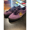 Off-White Low Vulcanized Purple Canvas Sneakers Yellow Arrow Logo Black Sole