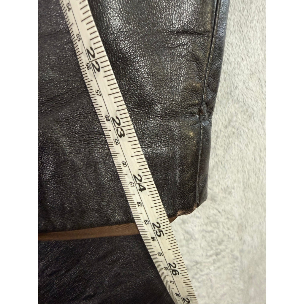 Vintage 90s CSL Suedes Black Leather Coat Mens L Distressed Genuine Leather