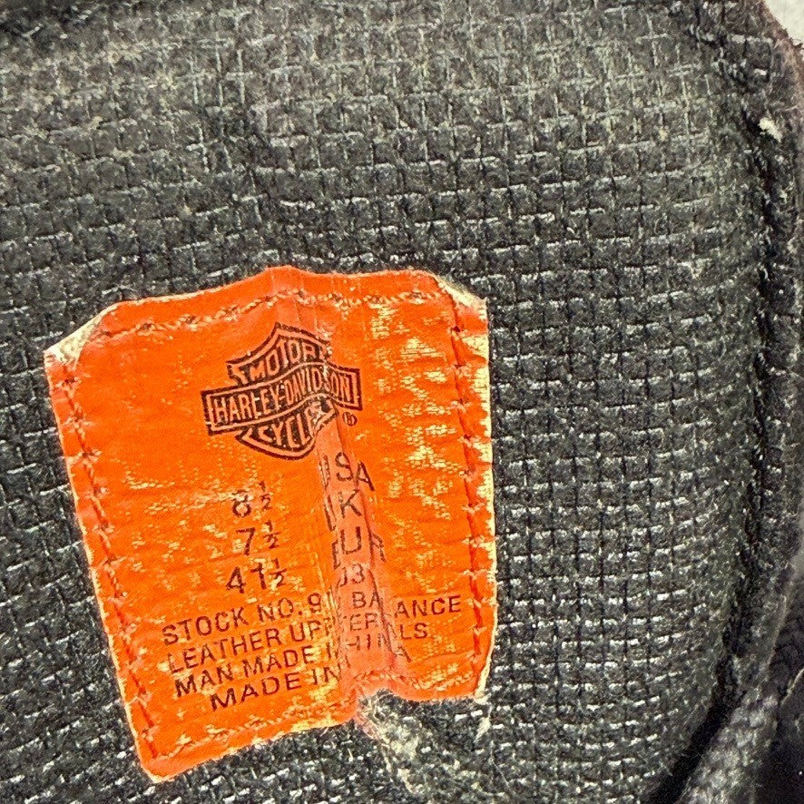 Harley Davidson Mens Black Leather Buckle Strap Motorcycle Boots Size 8 1/2