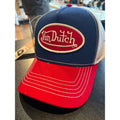 Von Dutch Trucker Hat Red White Blue Logo Patch Mesh Snapback Cap