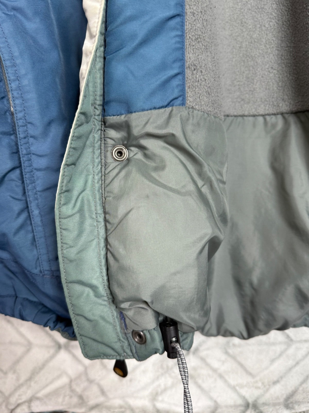 Columbia Sportswear Hooded Ski Jacket Vintage Men's XL Blue Green Fleece Lined