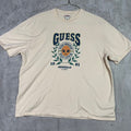Guess Originals Cream Graphic T Shirt Mens Large L Short Sleeve Cotton Blend