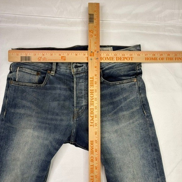 H&M Men's Skinny Jeans Premium Denim 12oz Selvedge Blue Wash Size 32x32