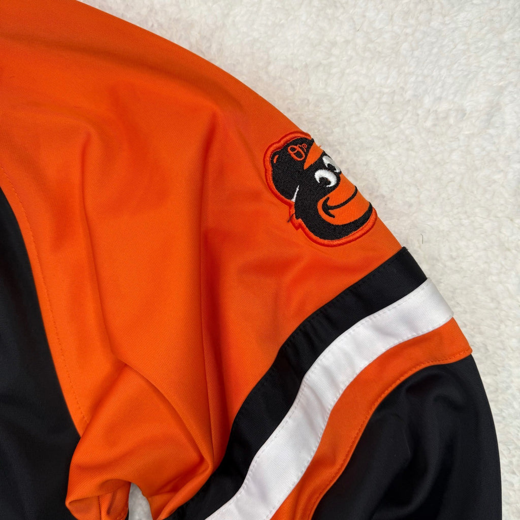 Baltimore Orioles Baseball Jacket Orange Black Full Zip Embroidered Logo Size L
