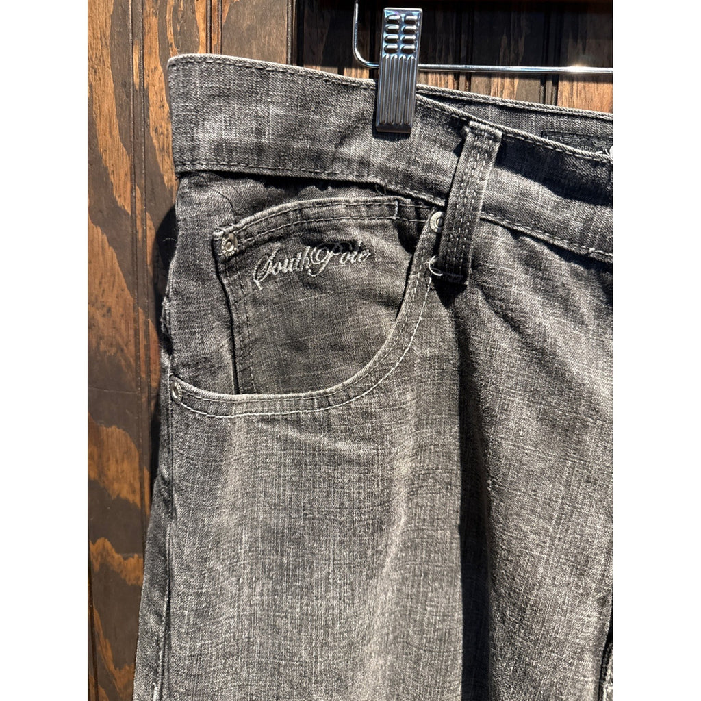 Southpole King of Hill Black Acid Wash Embroidered Relaxed Y2K Jeans Mens 34x33