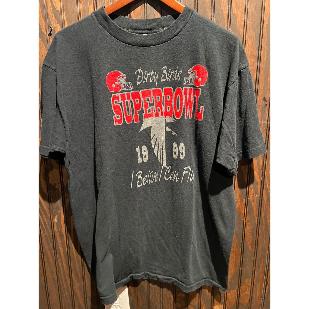 Vintage 1999 Atlanta Falcons Dirty Birds Super Bowl T-Shirt Black XL Delta