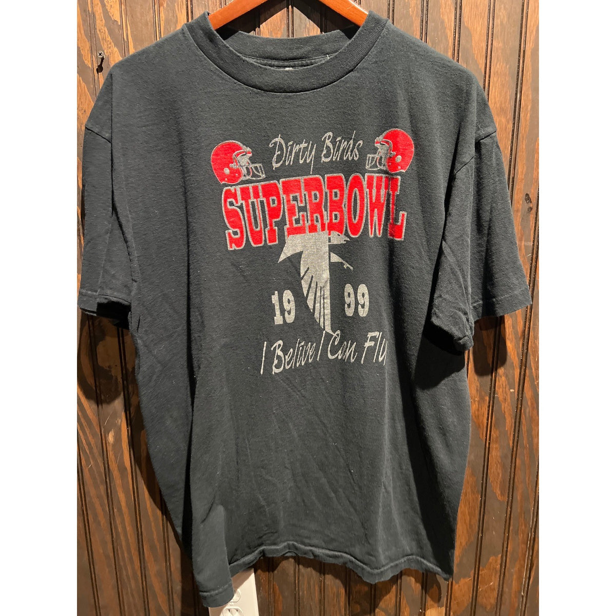 Vintage 1999 Atlanta Falcons Dirty Birds Super Bowl T-Shirt Black XL Delta