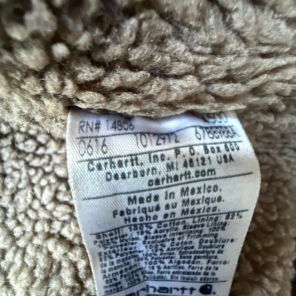 Carhartt C81 Ridge Coat Mens 2XL Dark Brown Sherpa Lined Sandstone Duck Jacket