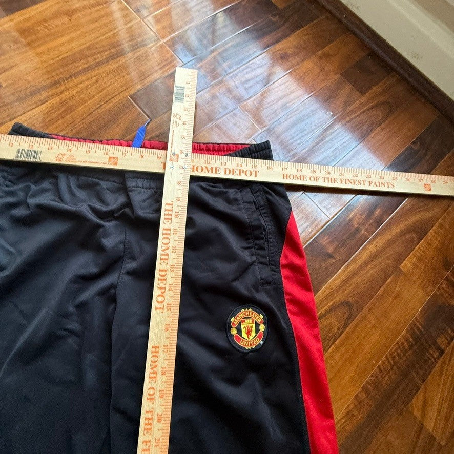 Manchester United Official Team Track Pants Black Red Mens Large MUFC Training