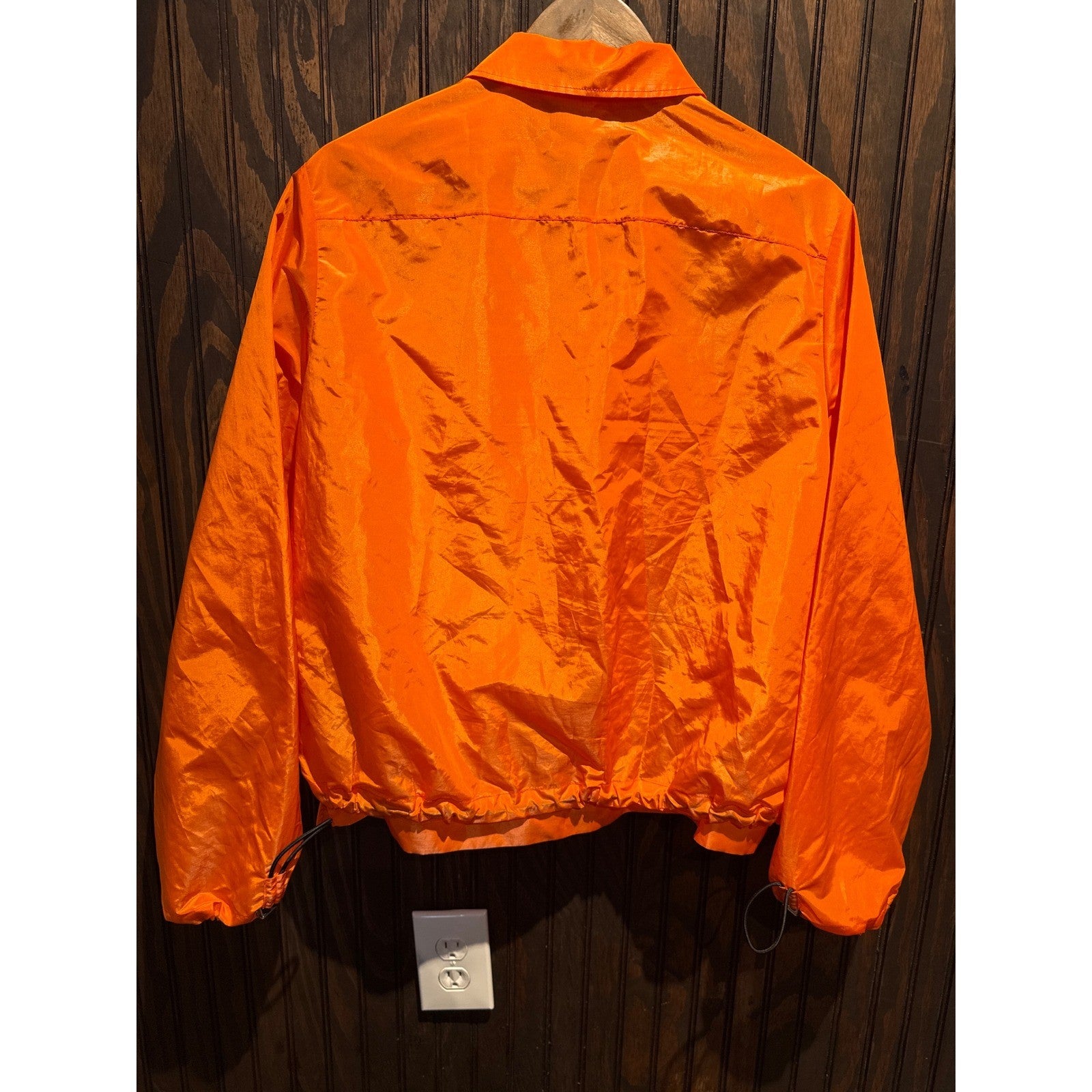 Christian Dior Orange Technical Zip Up Jacket CD Logo Patch Mens Size 48