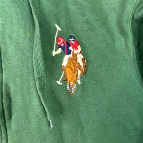 US Polo Assn Green Full Zip Hoodie Double Pony Logo Men's Medium